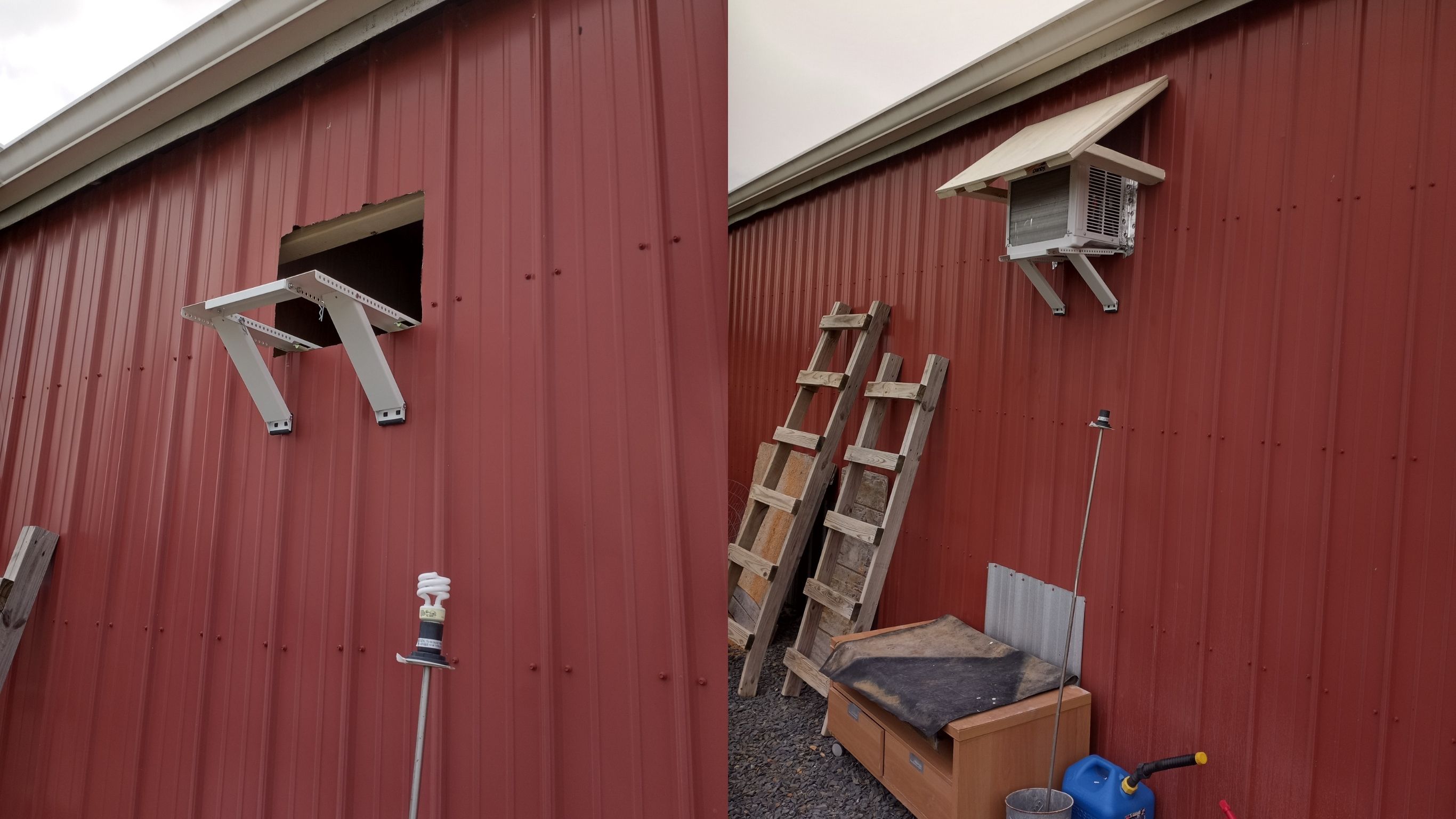 Barn Window AC Unit & Awning Installation – Before & After