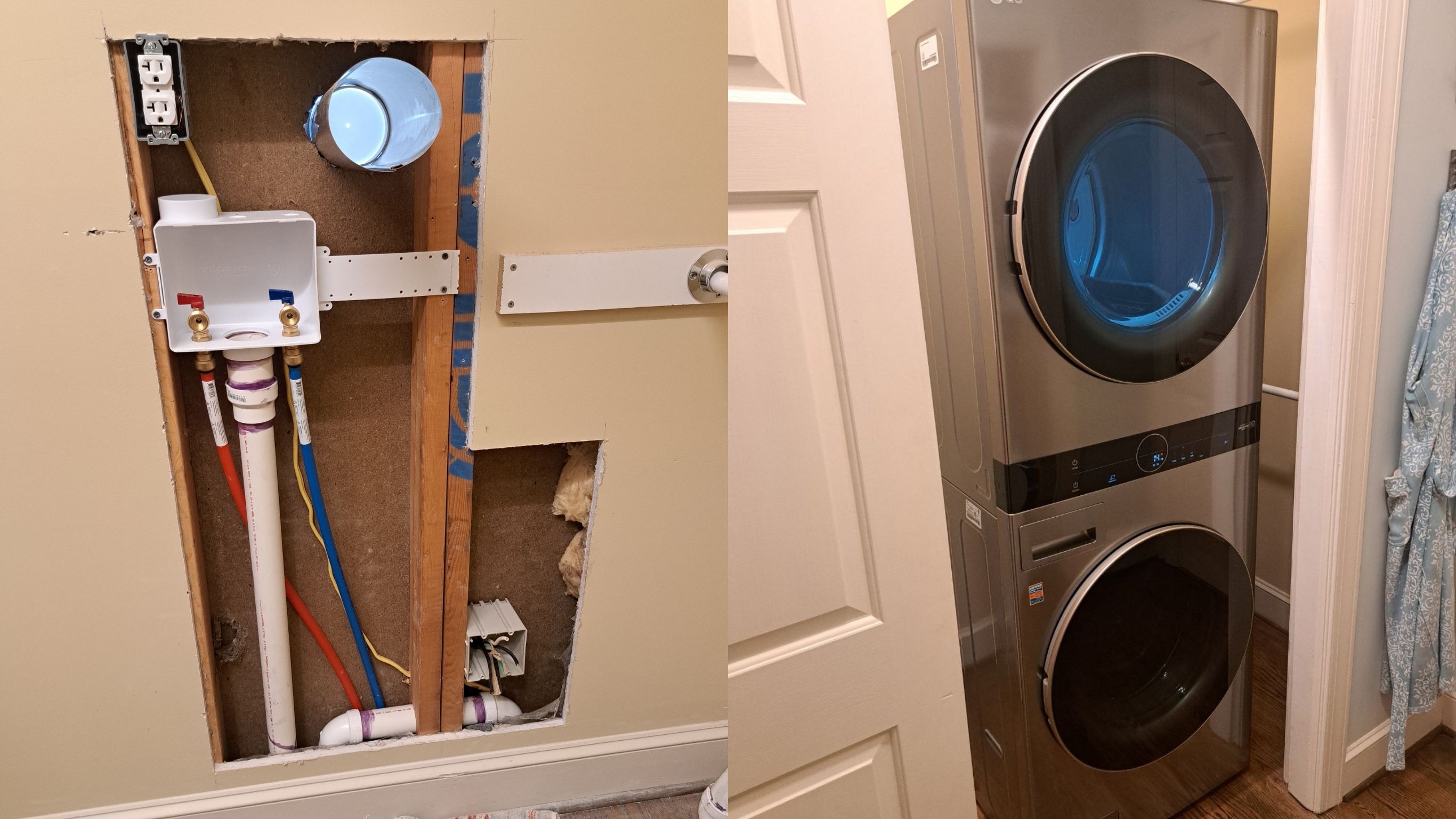 Laundry Closet Conversion – Work in Progress & After