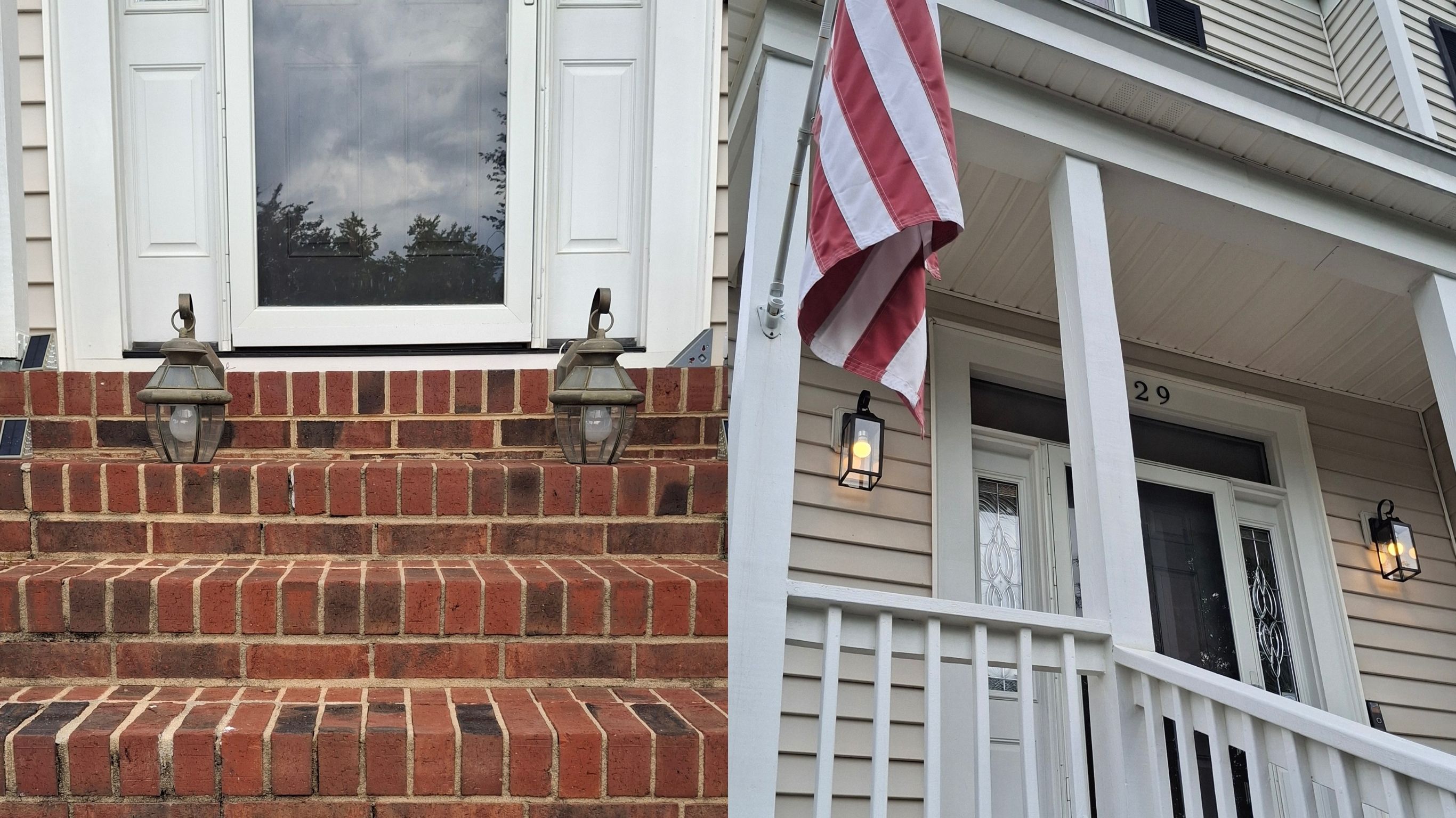 Updated Porch Lighting – Before & After