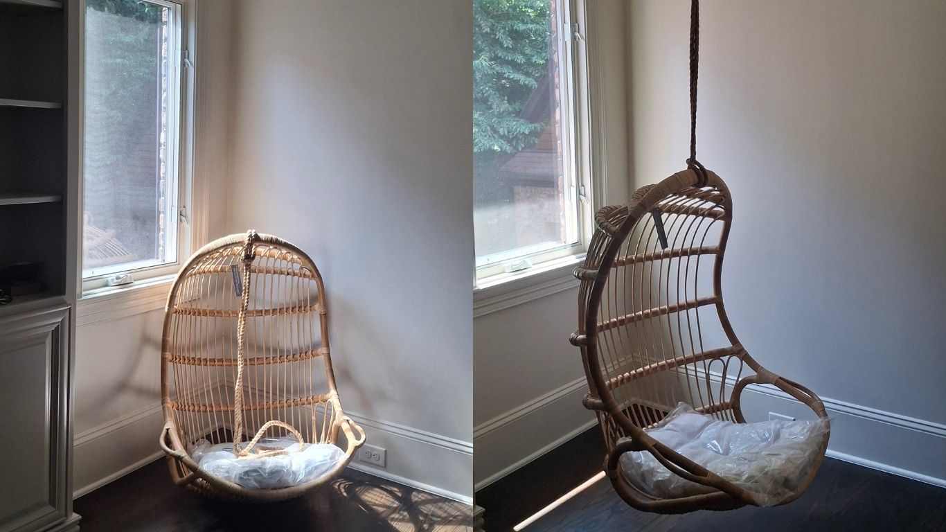 Indoor swing installation – Before & After
