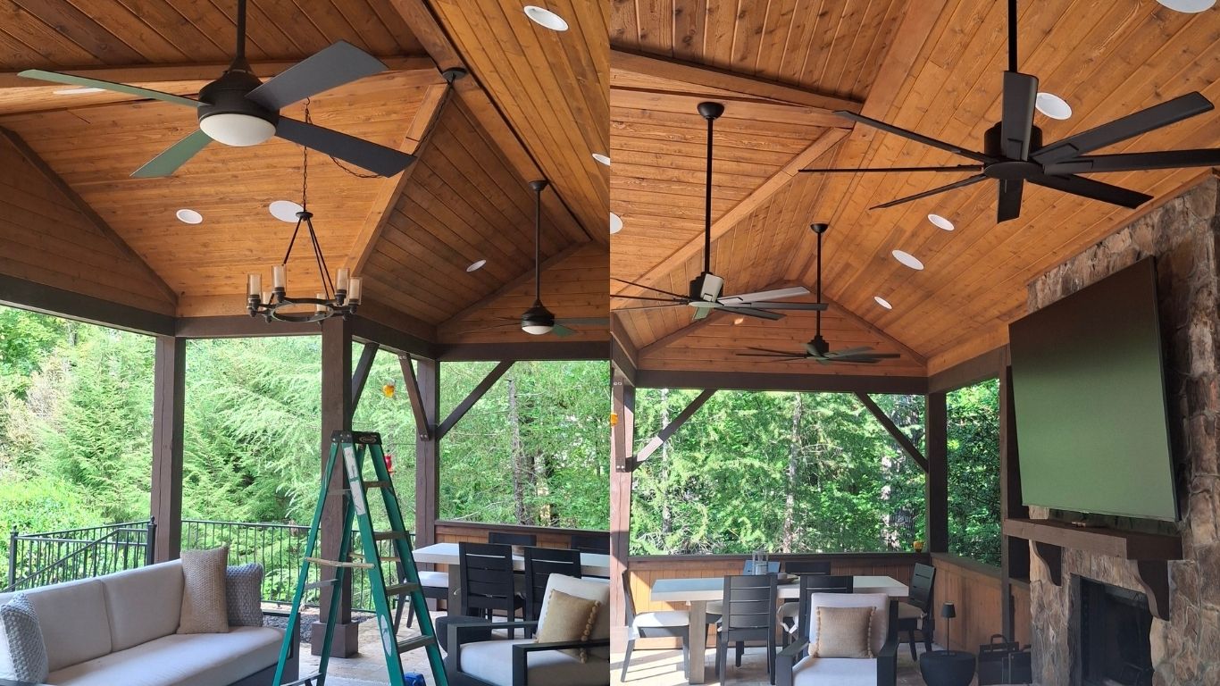 Ceiling fan wiring & installation – Before & After