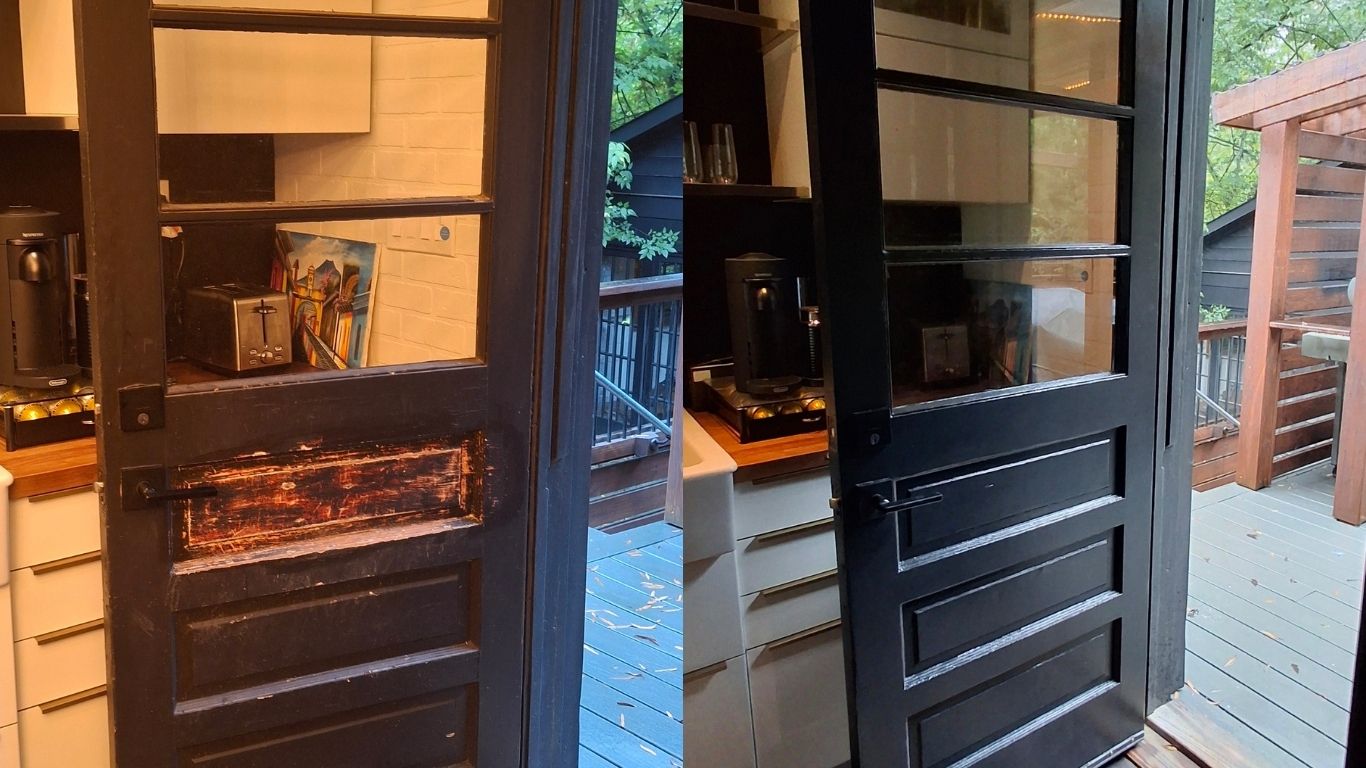Back door refinishing – Before & After