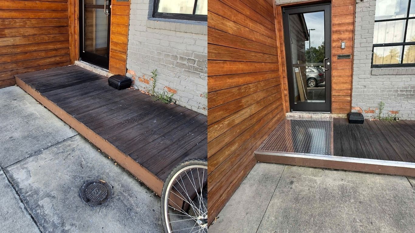 Restaraunt backdoor stoop upgrade – Before & After