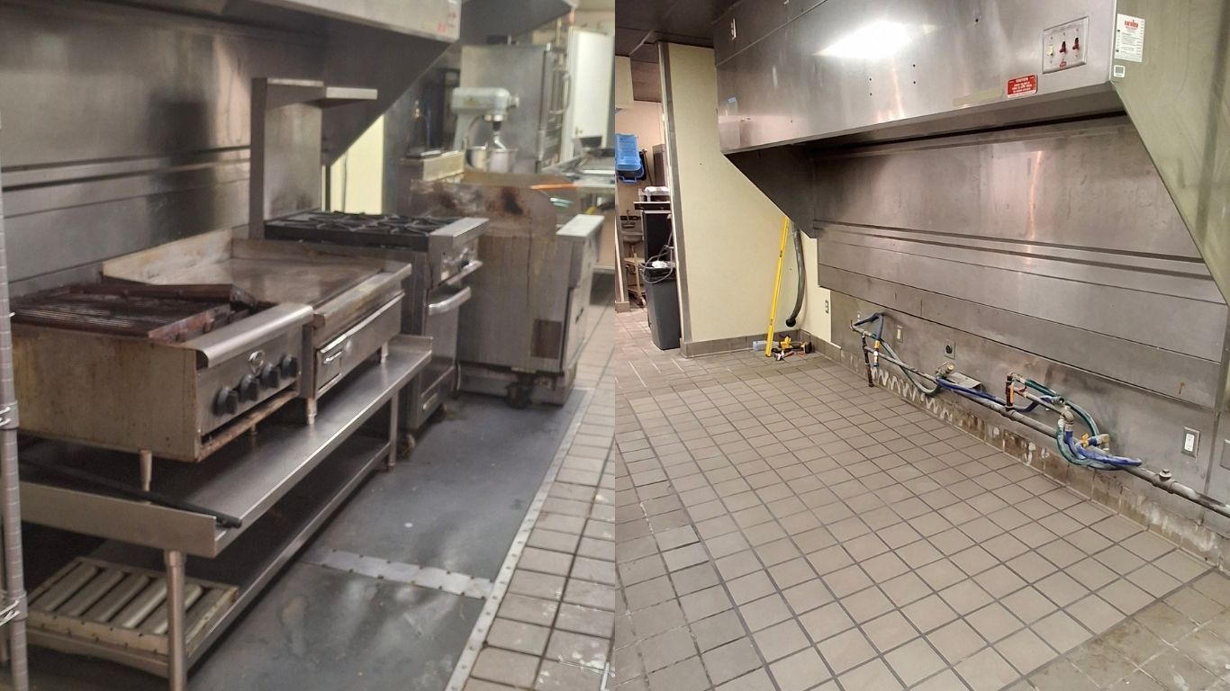 Restaurant kitchen floor tiling – Before & After