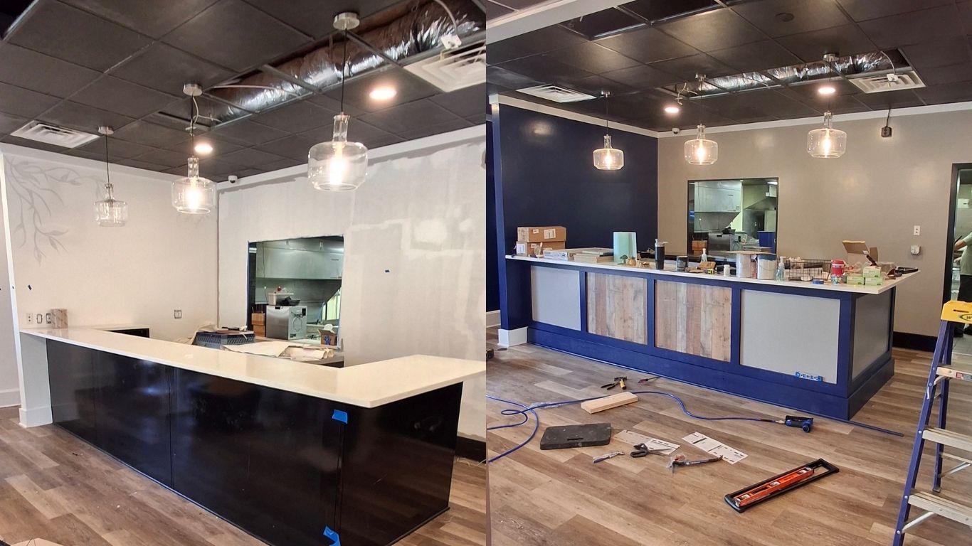 Restaurant bar stand upgrade – Before & After