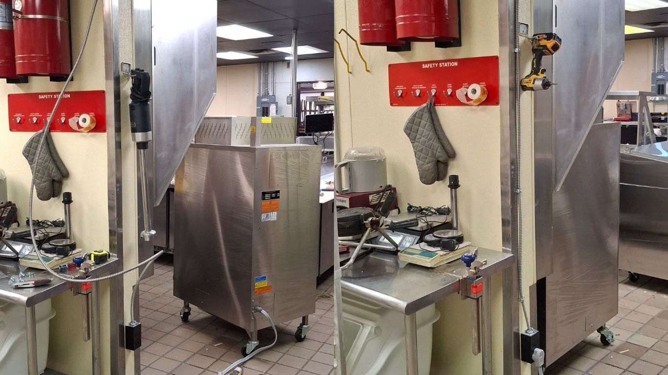 Dedicated circuit installation for smoker – Before & After